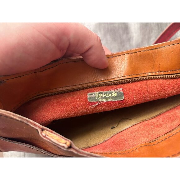 Normandie Montreal Handbag Women's Leather Hobo Bag Causal Brown - Picture 5 of 8